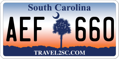 SC license plate AEF660