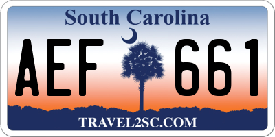 SC license plate AEF661