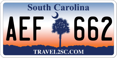 SC license plate AEF662