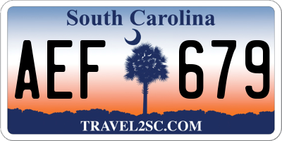 SC license plate AEF679