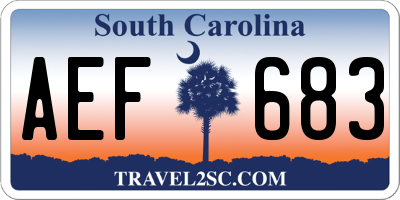 SC license plate AEF683
