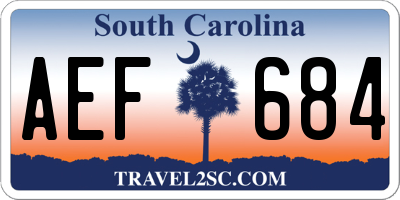 SC license plate AEF684