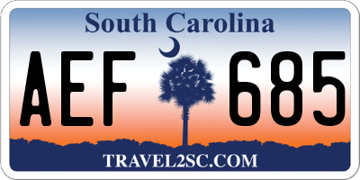 SC license plate AEF685