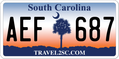 SC license plate AEF687