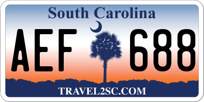 SC license plate AEF688