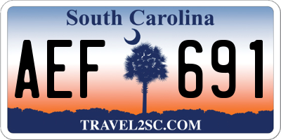 SC license plate AEF691