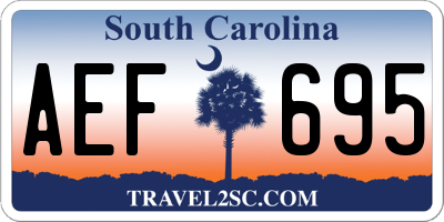 SC license plate AEF695