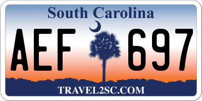 SC license plate AEF697