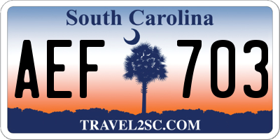 SC license plate AEF703