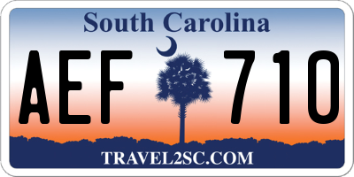 SC license plate AEF710