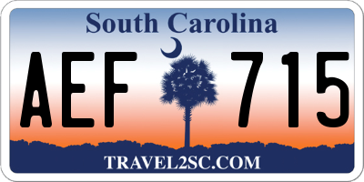 SC license plate AEF715