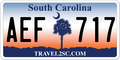 SC license plate AEF717