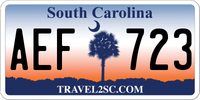 SC license plate AEF723