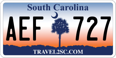 SC license plate AEF727