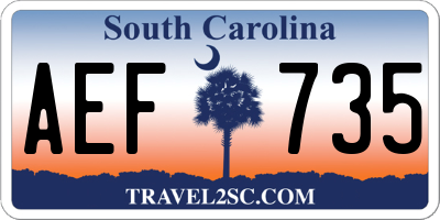 SC license plate AEF735