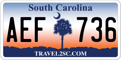 SC license plate AEF736
