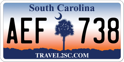 SC license plate AEF738