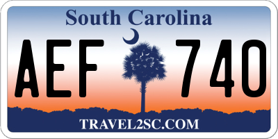 SC license plate AEF740