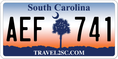 SC license plate AEF741