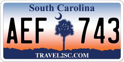SC license plate AEF743