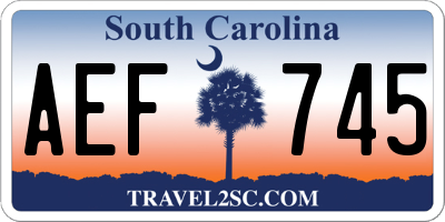 SC license plate AEF745