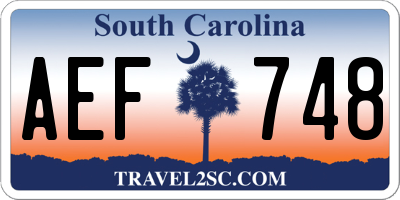 SC license plate AEF748