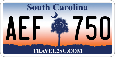 SC license plate AEF750