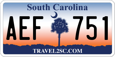 SC license plate AEF751