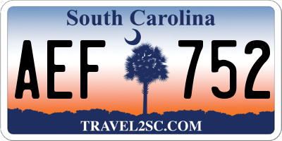 SC license plate AEF752