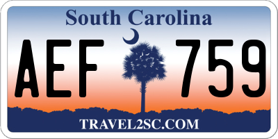 SC license plate AEF759
