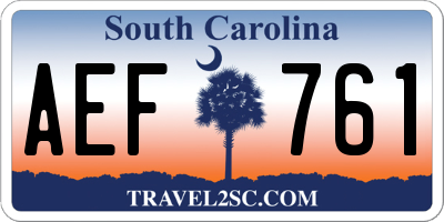 SC license plate AEF761