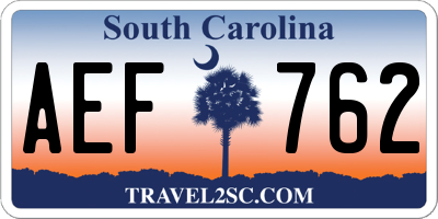 SC license plate AEF762