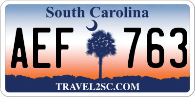 SC license plate AEF763
