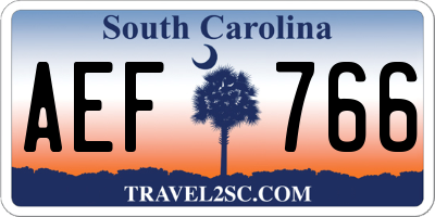 SC license plate AEF766