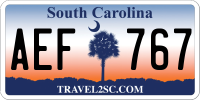 SC license plate AEF767
