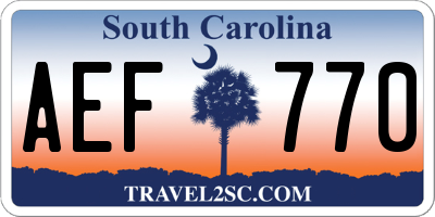 SC license plate AEF770