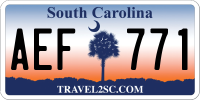 SC license plate AEF771