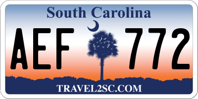 SC license plate AEF772
