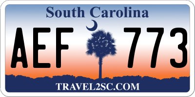 SC license plate AEF773