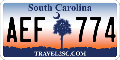 SC license plate AEF774