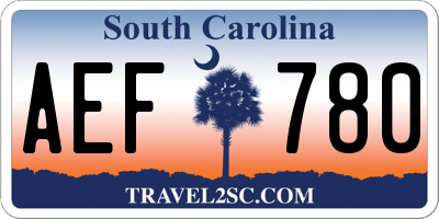 SC license plate AEF780