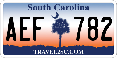 SC license plate AEF782