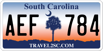 SC license plate AEF784
