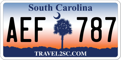 SC license plate AEF787