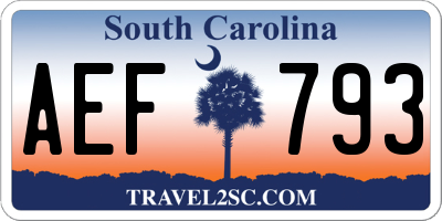 SC license plate AEF793