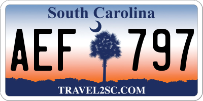 SC license plate AEF797