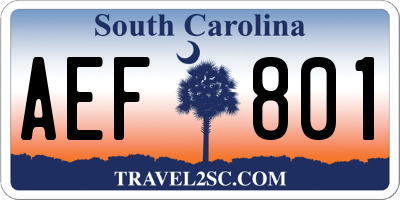 SC license plate AEF801