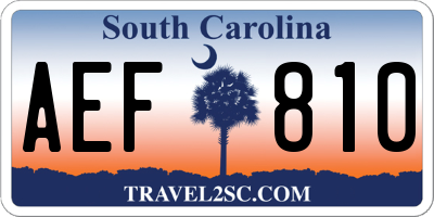 SC license plate AEF810