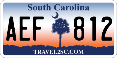 SC license plate AEF812