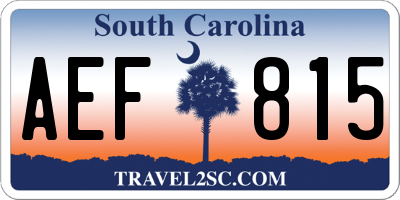 SC license plate AEF815